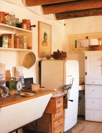 Blumenshein Taos home: Kitchen, c. 1930s. Steve Gross and Susan Daley, photographers. Wiencek, p. 189