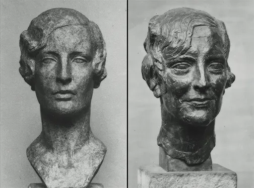 LEFT: Adelaide McLaughlin (1928) by Angela Gregory. Angela Gregory Papers, Louisiana Research Collection, Tulane University. RIGHT: La Belle Américaine (1928) by Antoine Bourdelle, based on a clay copy made from Gregory’s head of Adelaide. Courtesy of Angela Gregory Papers, Louisiana Research Collection, Tulane University.