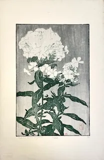 Hopkins, Edna Boies. Phlox. 1900-1915, Bibliothèque de l’INHA, Paris. Color woodcut.