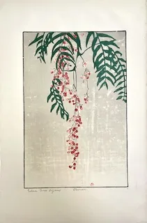 Hopkins, Edna Boies. Poivrier. 1900-1915, Bibliothèque de l’INHA, Paris. Color woodcut.