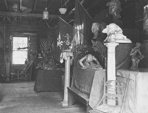 Inside Ladd's summer studio, Manchester, Massachusetts. Photograph. n.d. Retrieved from the Archives of American Art,_laddanna_1936077