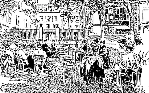 Unknown, illustration of tea at the Club, ca 1910. "A Girl Girl's Artistic Education" 