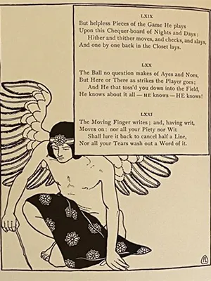 Florence Lundford, illustration in the Rubaiyat  of Omar Kayyam, 1900. Image retrieved from littlestourbooks.com.