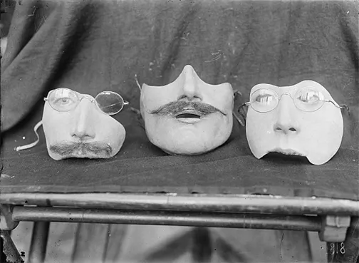 Finished masks in the Studio for Portrait Masks, Library of Congress