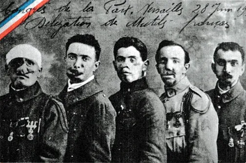Delegation of the Mutilés français, Peace Congress, Versailles June 28, 1919
