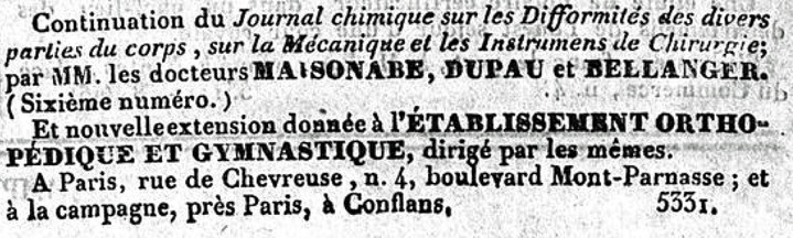 Advertisement in Le Constitutionnel, October 26, 1828. Advertisement in Le Constitutionnel, October 26, 1828.