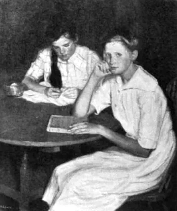 Lewis, Josephine Miles. "Jour de Pluie" or "A Rainy Day," oil on canvas, n.d. Was honored by the National Academy of Design with the Julia A. Shaw Award. Harper's Weekly, April 8, 1916, p. 358. Internet Archive