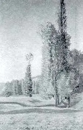 Josephine Miles Lewis, Giverny landscape, oil on canvas, c. 1894. AskArt