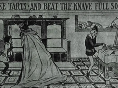 Florence Lundborg, detail of the fresco in the restaurant Chez Henriette. Image retrieved from the San Francisco Chronicle, September 2, 1900, 26-27.