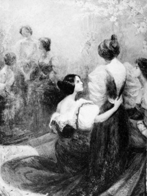 Mary Fairchild MacMonnies, “Lilies and Roses,” ca. 1898, oil on canvas. Illustrated catalogue for 1898 Salon de la Société nationale des Beaux-Arts. Mary Fairchild MacMonnies, “Lilies and Roses,” ca. 1898, oil on canvas. Illustrated catalogue for 1898 Salon de la Société nationale des Beaux-Arts.