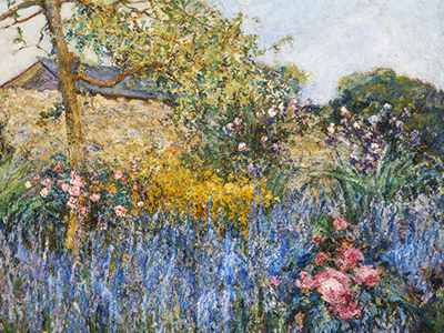 Blondelle Malone, “Garden Scene,” undated, oil on canvas. The Johnson Collection