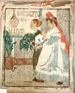 Ethel Mars. "Mescito di vino," ethching, n.d. 