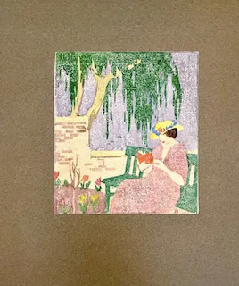 Ethel Mars. "Au Jardin," etching, n.d.