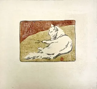 Ethel Mars. "Cat," etching, n.d.