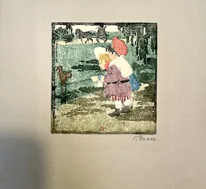 Ethel Mars. "Dans le parc" etching, n.d.
