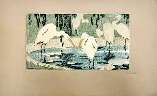 Ethel Mars. "Groupe d'aigrettes," etching, n.d.
