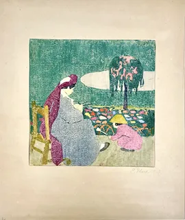 Ethel Mars. "Jardin du Luxembourg," etching, n.d.