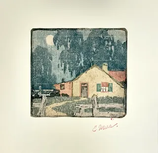 Ethel Mars. "La Maison," etching, n.d.