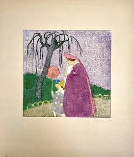 Ethel Mars. "Le Ballon," etching, n.d.