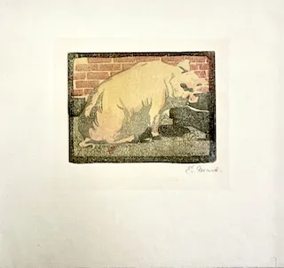 Ethel Mars. "Pig," etching, n.d.