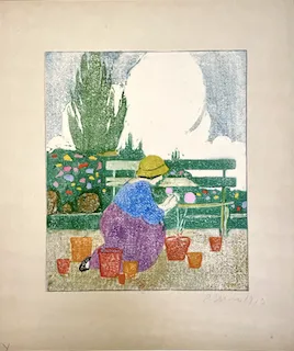 Ethel Mars. "Printemps," etching, n.d.