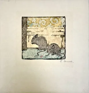 Ethel Mars. "Souris," etching, n.d.