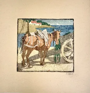 Ethel Mars. "Sur le Quai," etching, n.d.