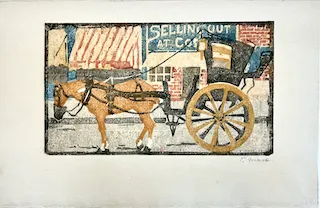 Ethel Mars. "The New Horse," etching, n.d.