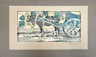 Ethel Mars. "The Old Horse," etching, n.d.