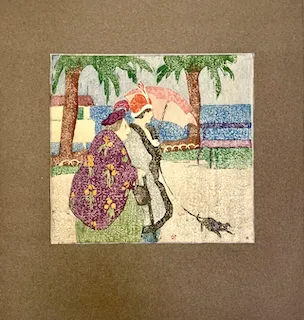 Ethel Mars, "À Nice," color wood block print, c. 1913, INHA