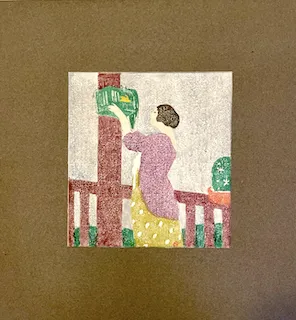 Ethel Mars, "Le serin," color wood block print, c. 1913. INHA