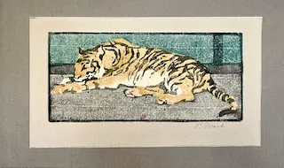 Ethel Mars, Tiger, block print, c. 1904. INHA