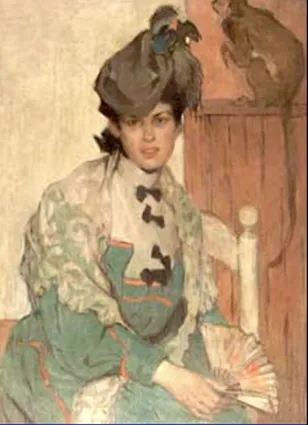 Ethel Mars, "Woman with a Monkey," oil, 1909. 