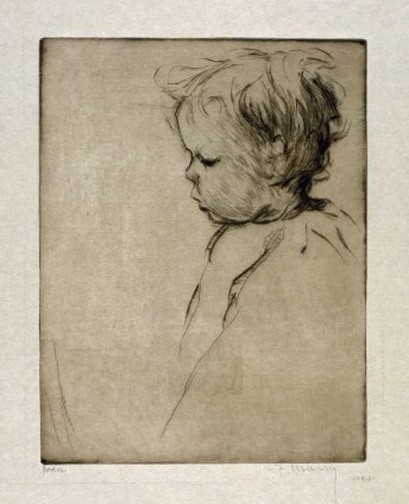 Cornelia Maury, "Joan," 1936, drypoint. Smithsonian American Art Museum