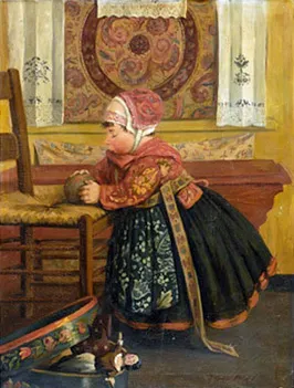 May Audubon Post, Marken Child Island of Marken, Holland, AskArt