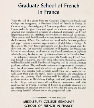 Brochure Graduate School of French