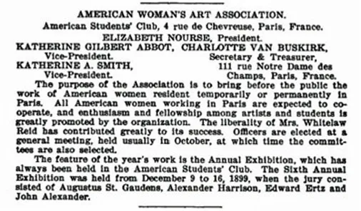 Nourse and American Woman's Art Association
