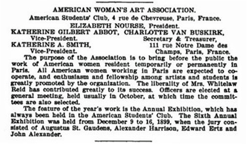 Nourse and American Woman's Art Association