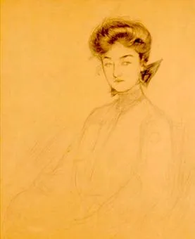Gertrude Partington, "Portrait of a Lady, drawing, n.d. Invaluable