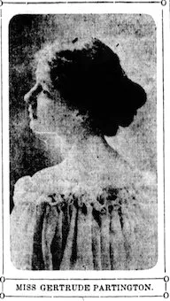 Photograph of Gertrude Partington, c. 1900. The San Francisco Examiner, January 29, 1900, p. 5