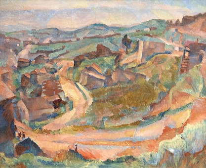 Gertrude Partington, "Twin Peaks," oil on canvas, 1926. Artsy