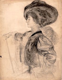 Gertrude Partington, unknown woman, drawing, c. 1907. Ackland Art Museum, The University of North Carolina at Chapel Hill