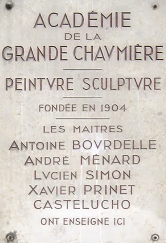 Plaque of the Académie de la Grande Chaumière