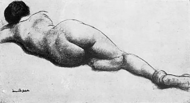Jane Poupelet, "Femme couchée," Ladoué 43