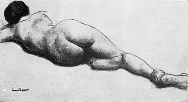Jane Poupelet, "Femme couchée," Ladoué 43