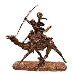 Jean-Baptiste Belloc, "Méhariste triomphant," ca. 1905, gilded bronze. Galerie Paris Manahus