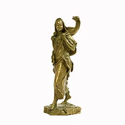 Jean-Baptiste Belloc, "Bédouine au chevreau," n.d., gilded bronze. Galerie Paris Manaus