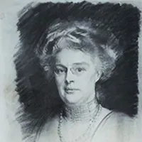 Photo, Elisabeth Mills Reid, John Singer Sargent, July 1910, charcoal on paper
