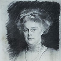 Photo, Elisabeth Mills Reid, John Singer Sargent, July 1910, charcoal on paper