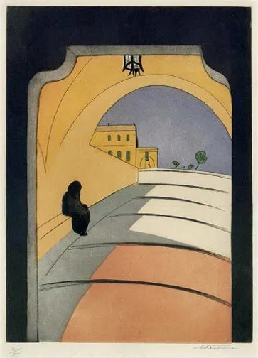 Augusta Rathbone, Monaco, n.d., etching aquatint. Annex Galleries